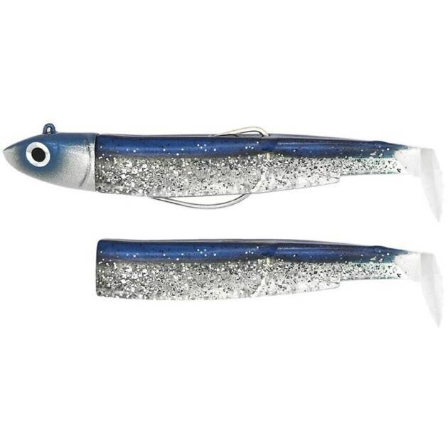 Kit Leurre Souple Arme Fiiish Combo Black Minnow 140 + Tete Plombee Off Shore